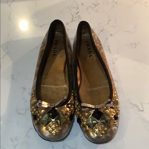 Prada marbled jeweled flats